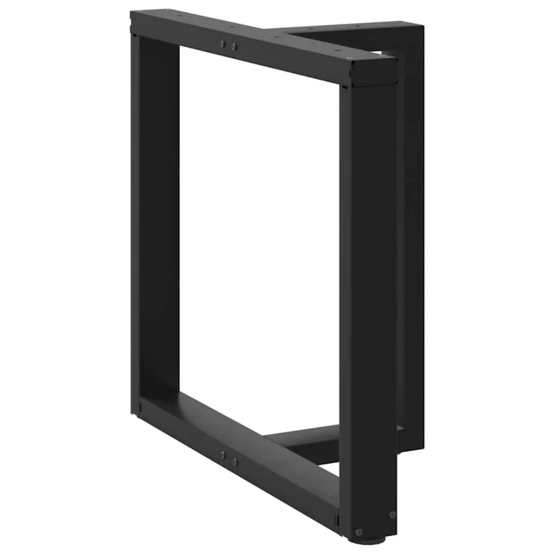 Matbordsben T-formade 2 st svarta 70x35x(72-73) cm stål