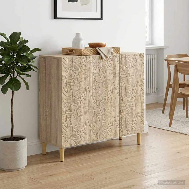Sideboard Sonoma-ek 89 x 34,5 x 80 cm Konstruerat trä