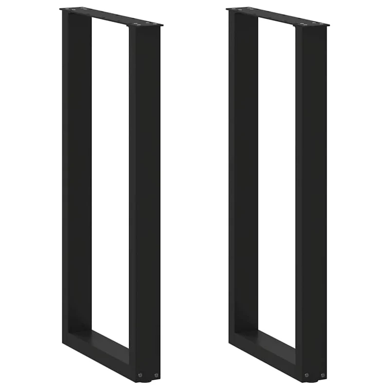 Barbordsben U-formade 2 st svarta 40x(100-101) cm stål