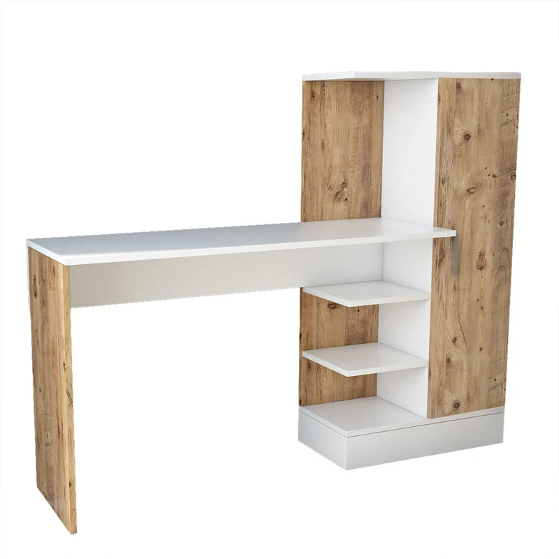 Quito (152,3 x 120 x 40 cm) Skrivbord Atlantisk furu vit
