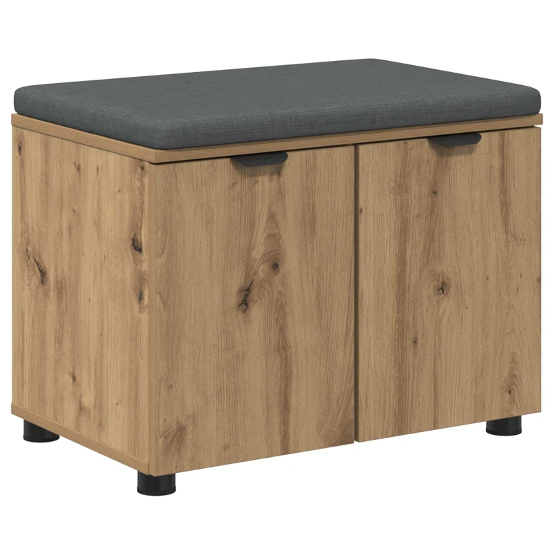 Skobänk med dyna Artisan-ek 60 x 38 x 46 cm Konstruerat trä