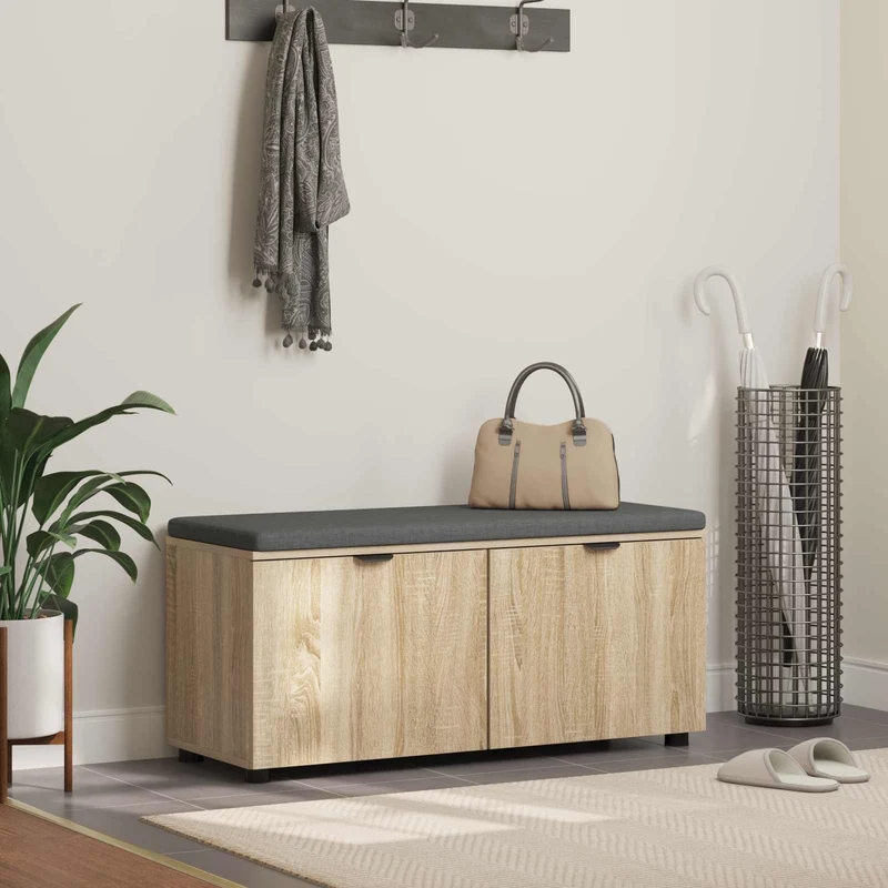 Hallbänk Sonoma-ek 100 x 38 x 46 cm Konstruerat Trä och Tyg