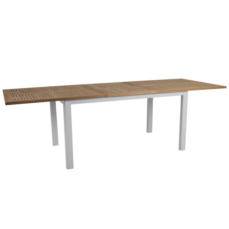 Lyon Utebord 92x194-252 cm Light Grey/ Teak