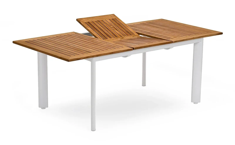 Nydala Utebord 96x150/200 cm Vit/Teak