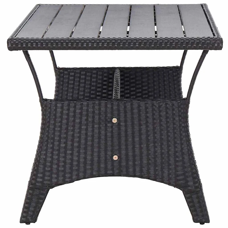 Trädgårdsbord svart 120x70x66 cm konstrotting