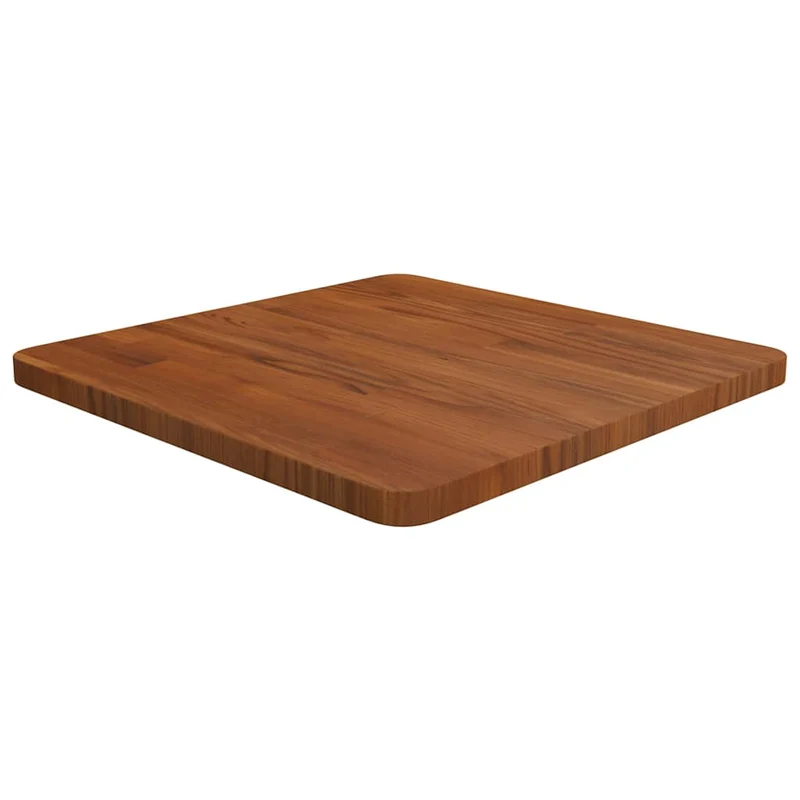 Fyrkantig bordsskiva mörkbrun 50x50x2,5cm behandlad massiv ek