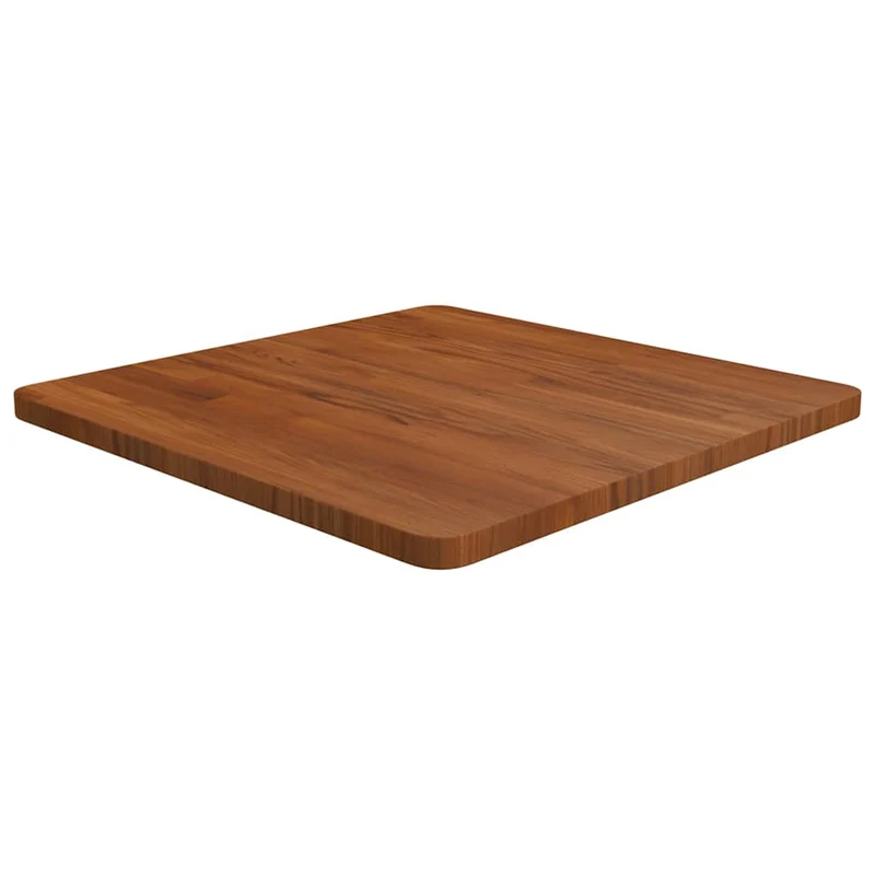 Fyrkantig bordsskiva mörkbrun 60x60x2,5cm behandlad massiv ek
