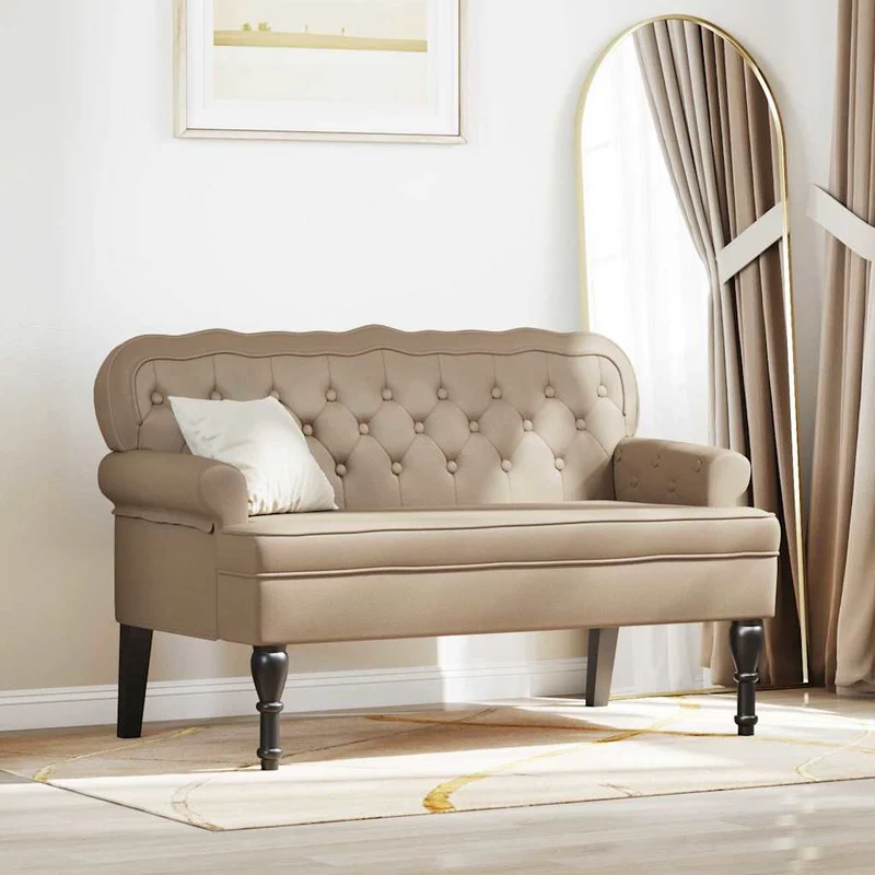 Chesterfield Bänk Cappuccino 119,5 x 64,5 x 75 cm Konstläder