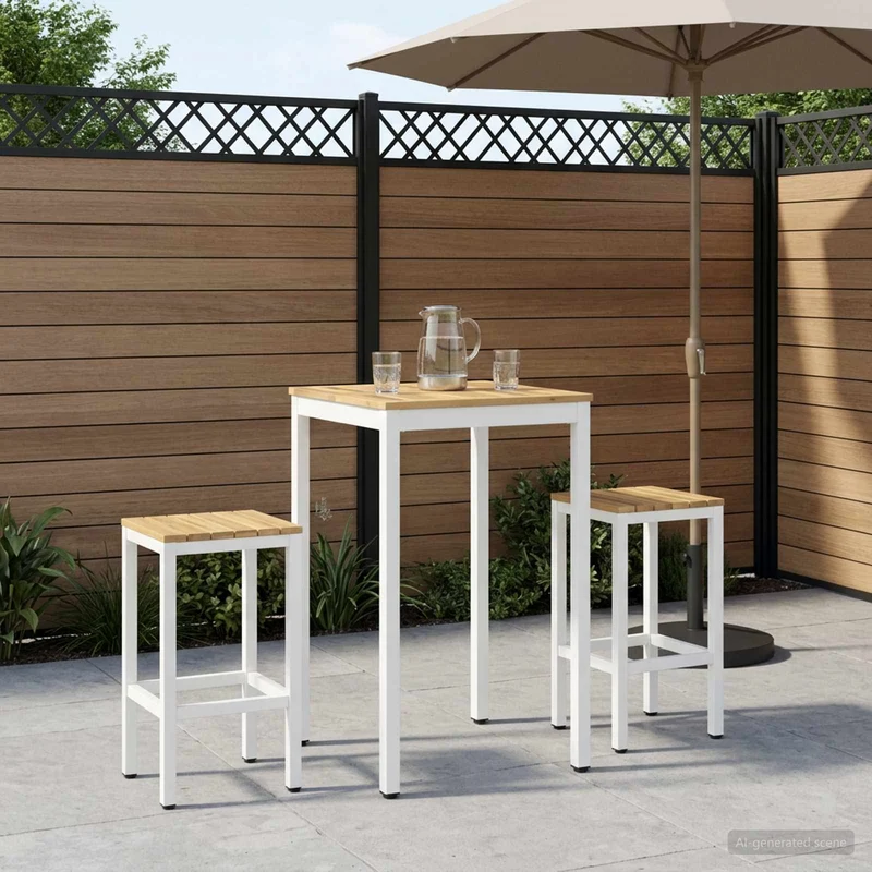 Trädgård Bar Bord NAARDEN Vit 60 x 60,5 x 105 cm