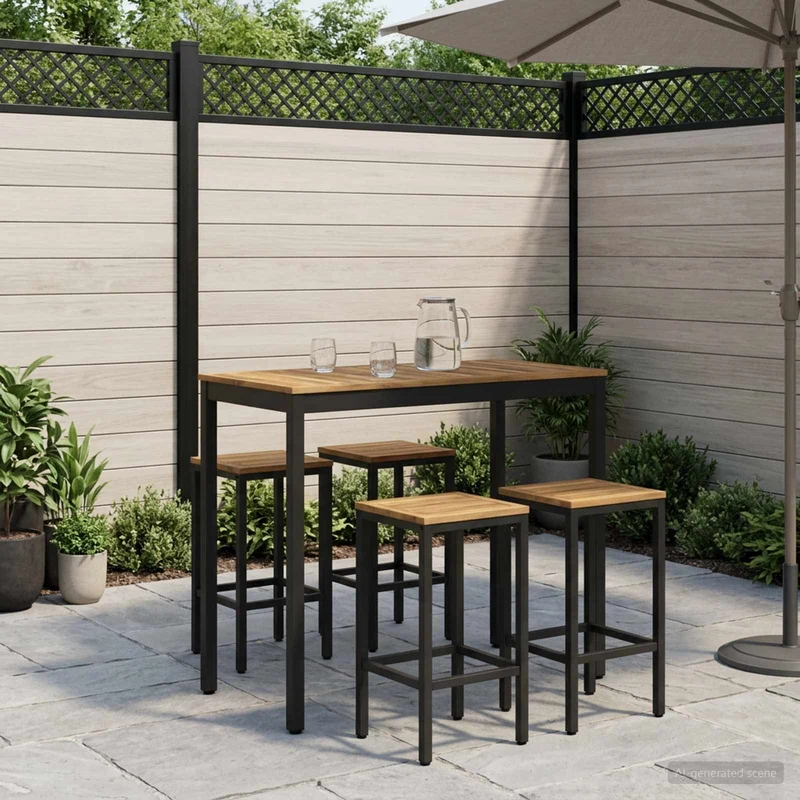 Trädgård Bar Bord NAARDEN Vit och svart 108,5 x 55 x 105 cm