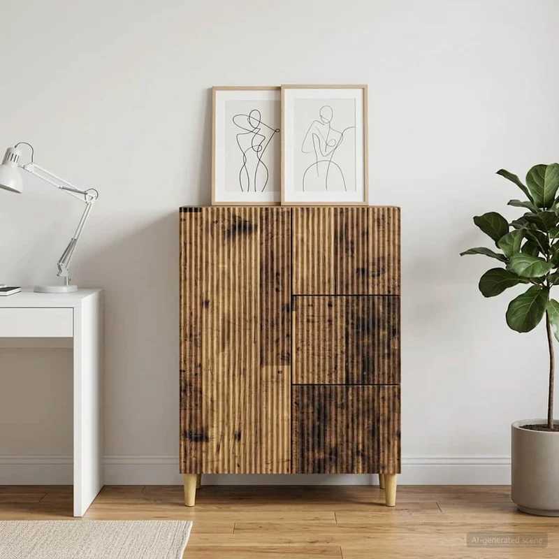 Sideboard Gammalt trä 66 x 34,5 x 90 cm Konstruerat trä