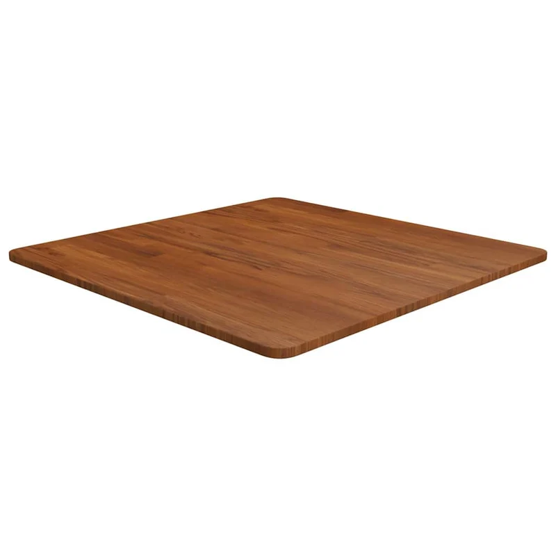Fyrkantig bordsskiva mörkbrun 70x70x1,5cm behandlad massiv ek