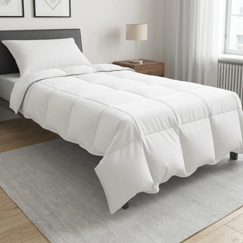 Duntäcke och Kuddset 2 st Vit Bambufiber
