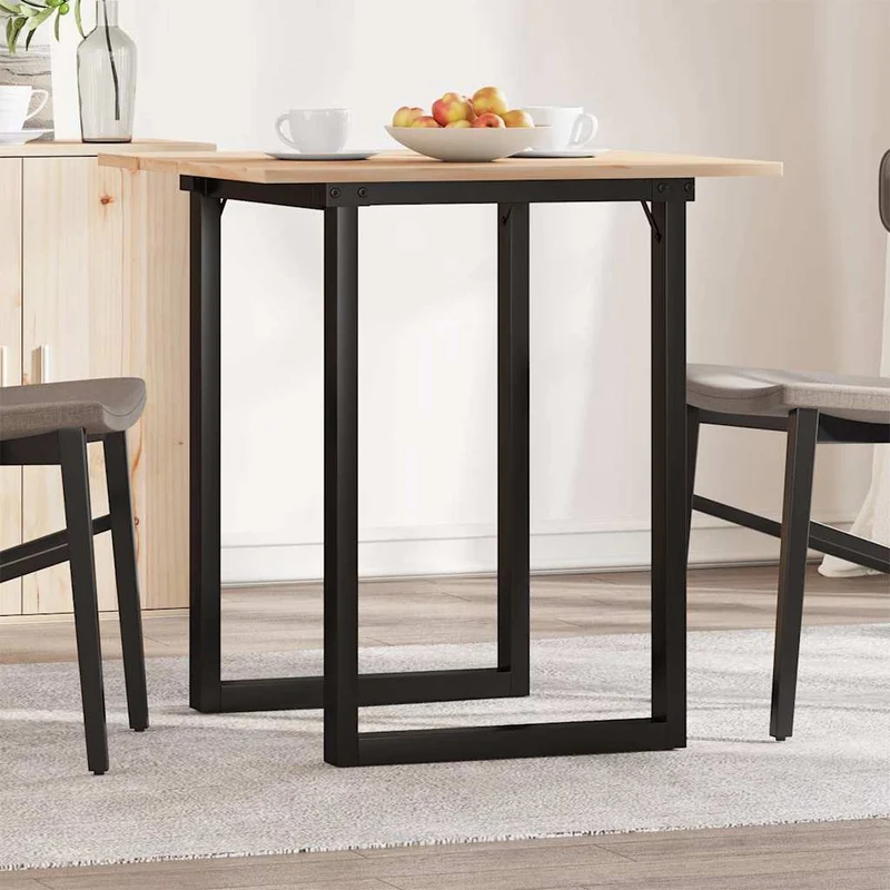 Matbord O-ram 70x70x75 cm massiv furu och stål