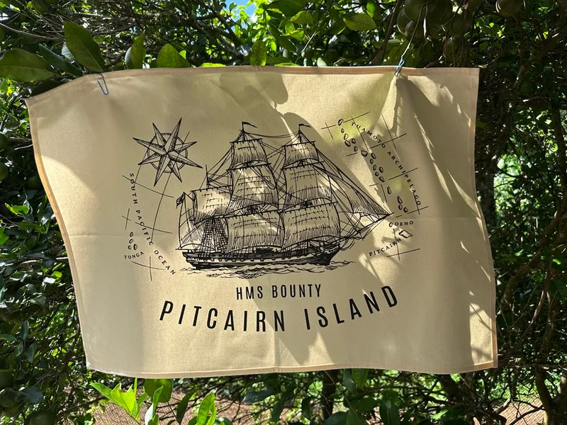 HMS Bounty Print T. Towel - Natural Cotton
