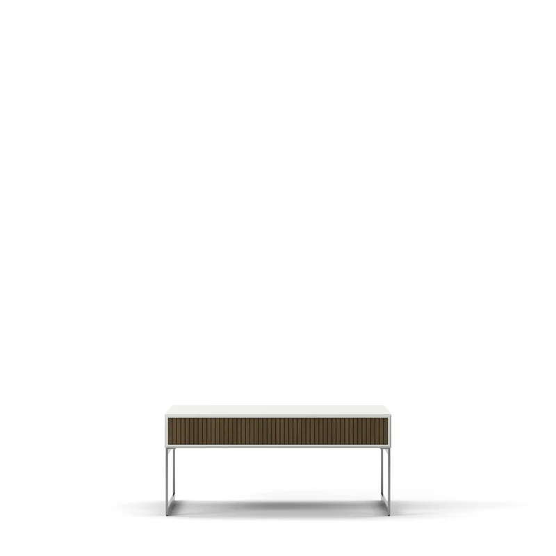 Line Burned Walnut Soffbord Kvadratiskt