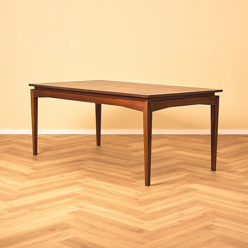 Large Danish dining table in Santos rosewood by Bramin