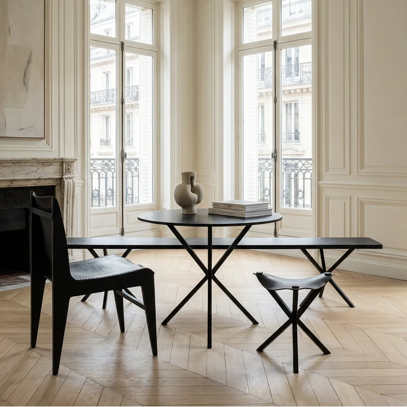 NEB Round Dining Table With Top In Oak
