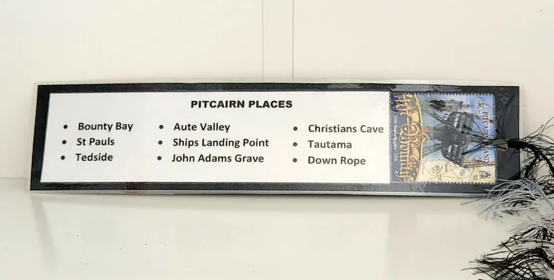 Bookmark - Pitcairn Place Names - with Pitcairn Stamp