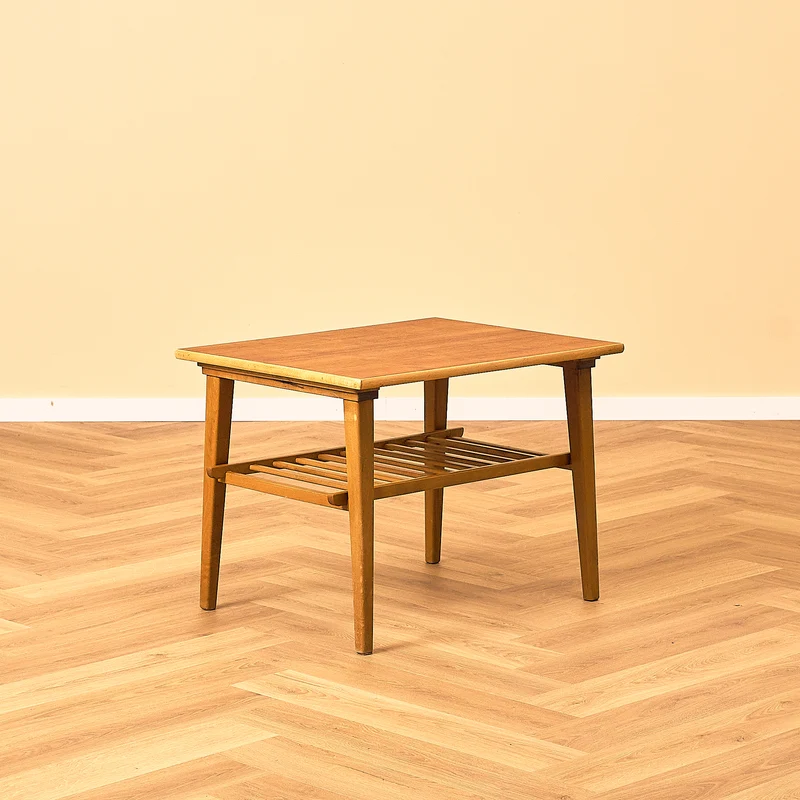 Swedish small coffee table in teak and beech