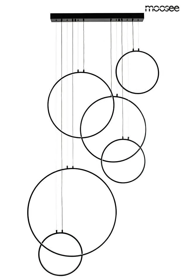 Taklampa MOOSEE - CIRCULO SIX, svart