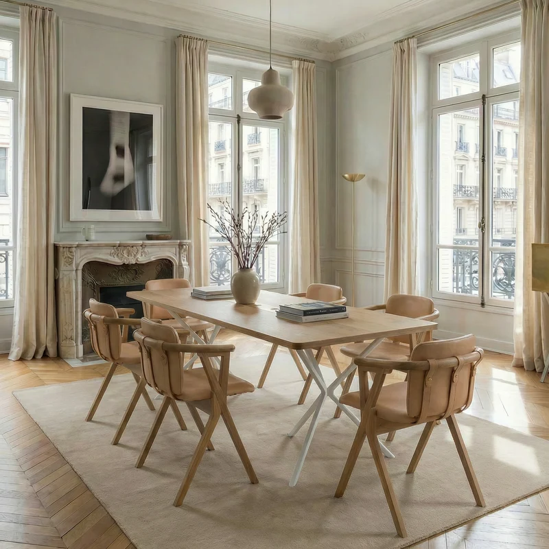 NEB Rectangular Table With Top In Natural Oak