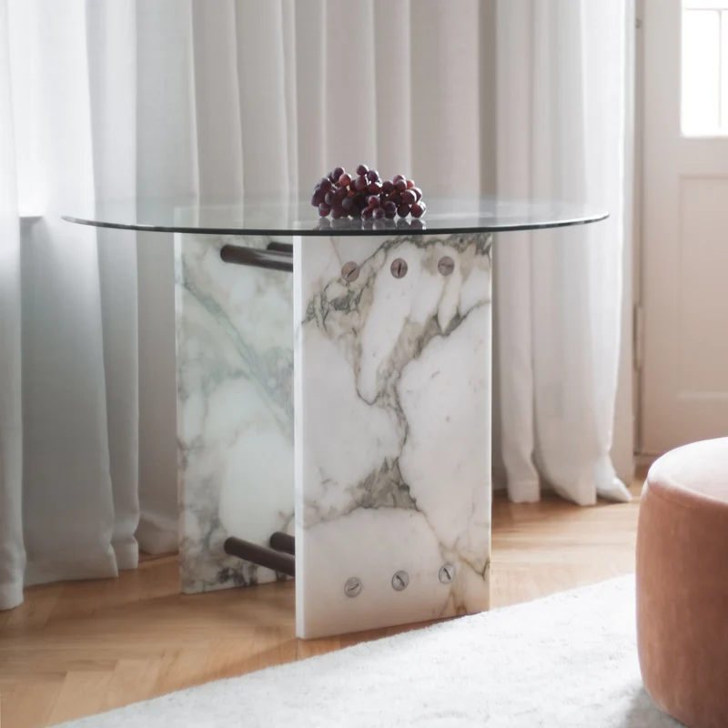 PS Bespoke Cube in Calacatta base and Glass top