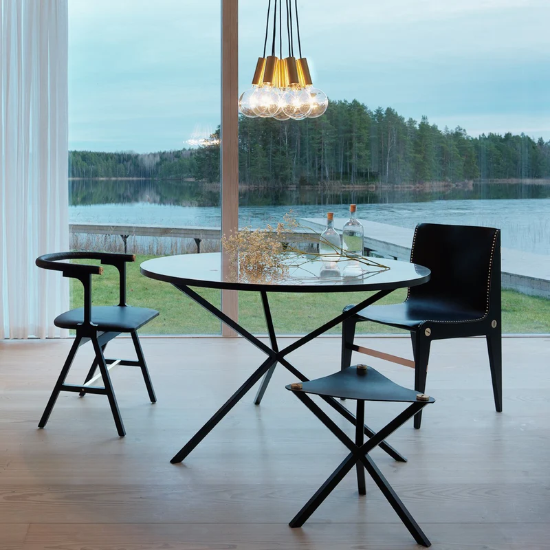 NEB Round Dining Table With Top In Brass