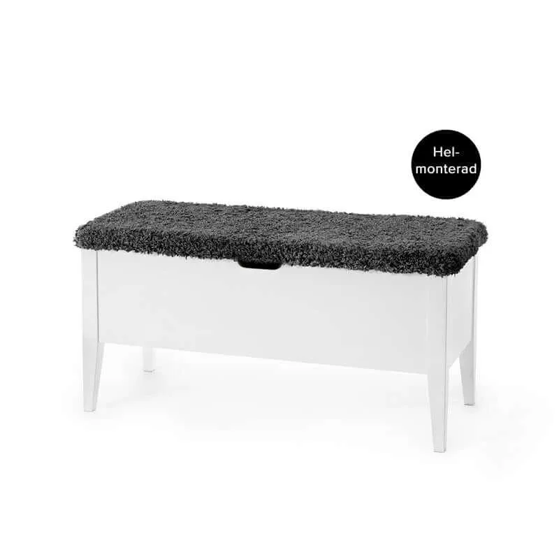 KLINTE BÄNK 90 VIT/FÅRPÄLS