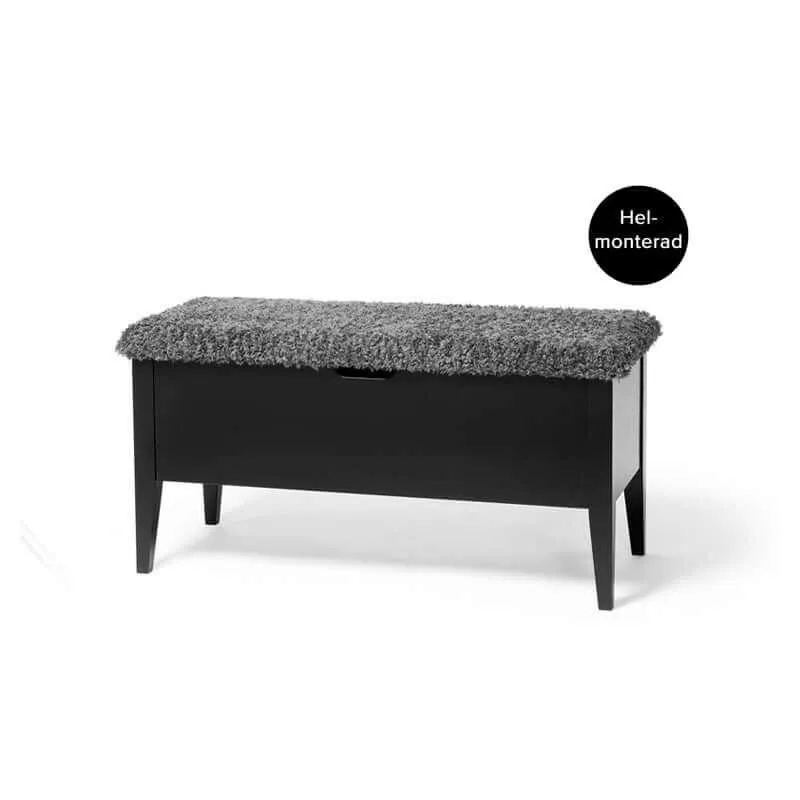 KLINTE BÄNK 90 SVART/FÅRPÄLS