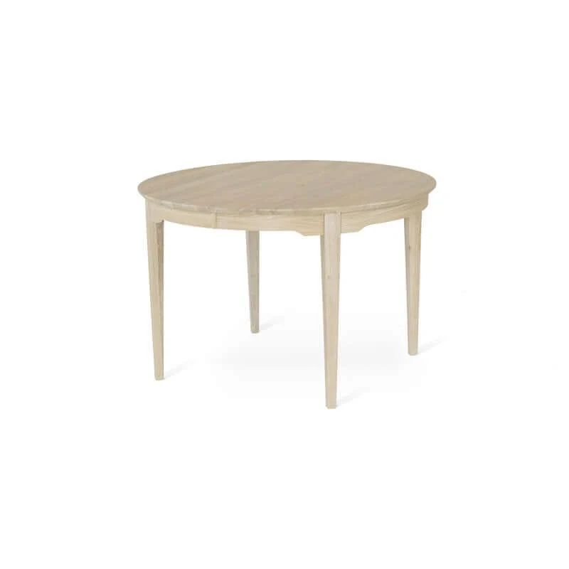 Hovdala Runt Matbord med iläggsskiva 115 cm. Vitoljad Ek