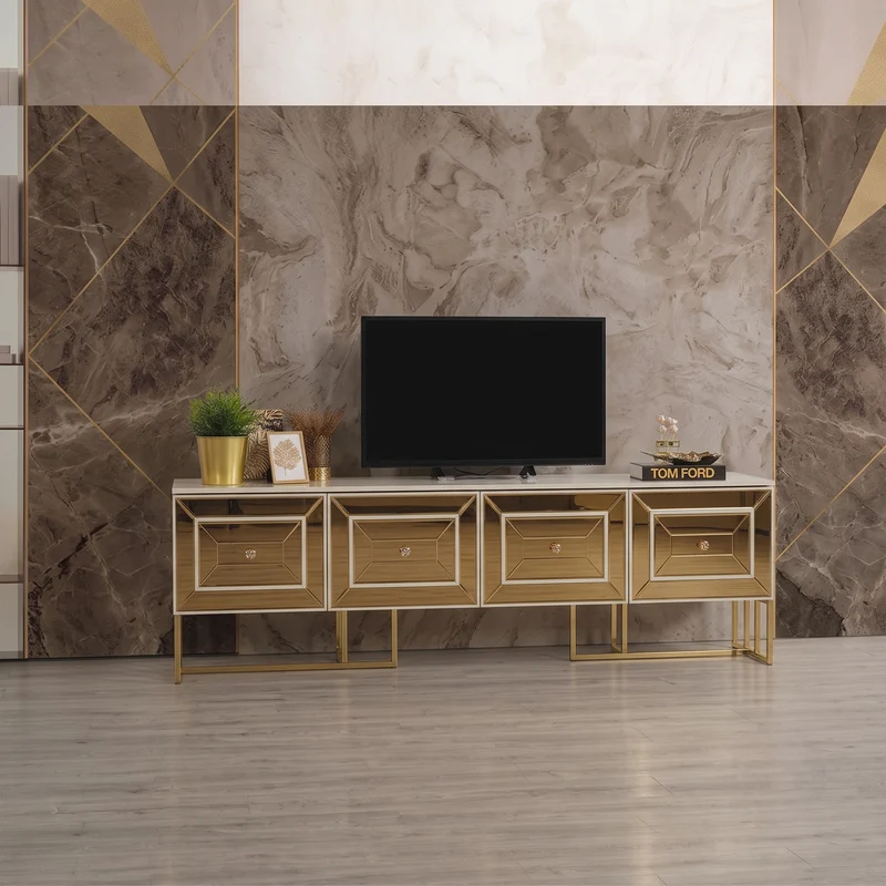 Gold TV-Bänk