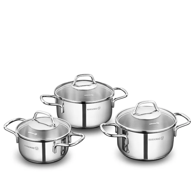 Korkmaz Perla Induction Steel Cookware Trio Set