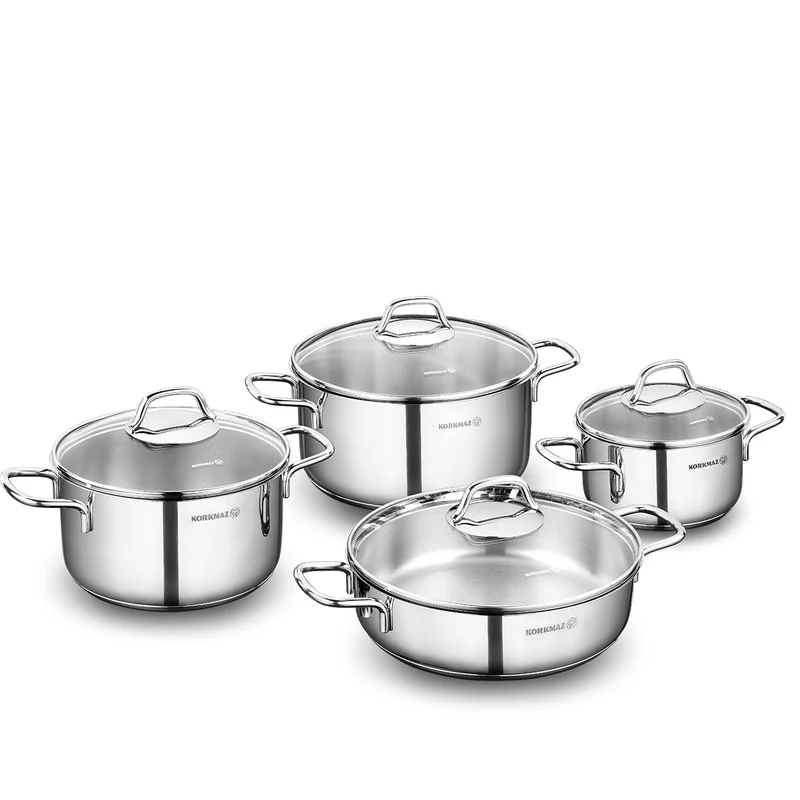 Korkmaz Perla Induction Stell Cookware Fours Set