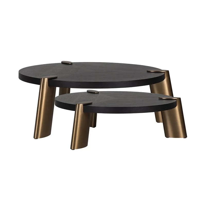 Soffbord Brody set om 2 (Svart/guld)