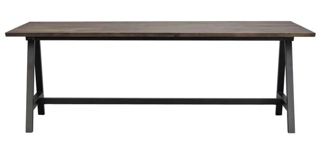 Carradale matbord 220 brun ek/A-ben svart met