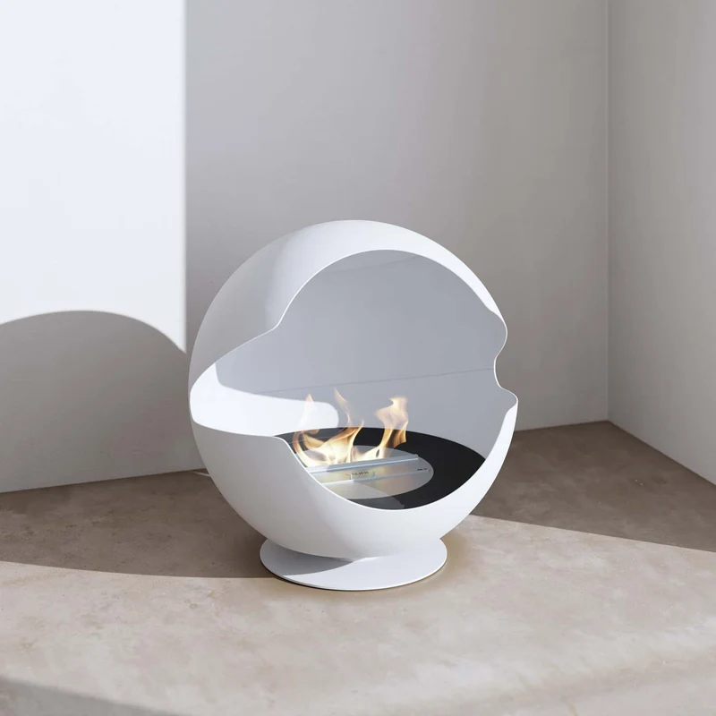 Globe kamin, Vit (låg)