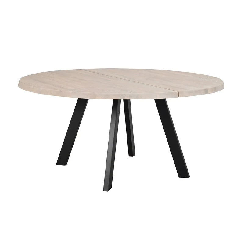 Matbord Fred Ø160 cm, Vitpigmenterad ek
