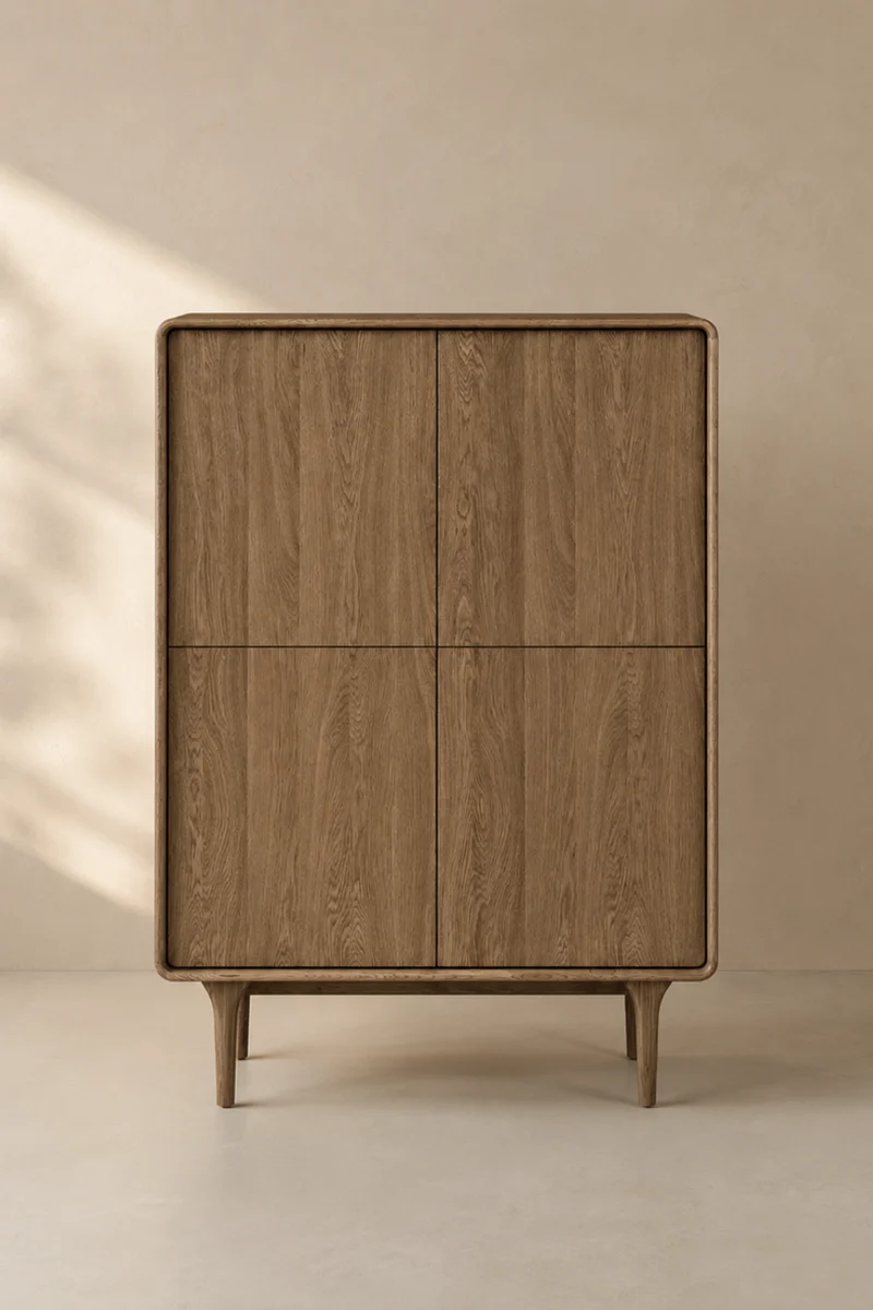 Darwin Skåp 100 x 40 x 140 Mörkbrun