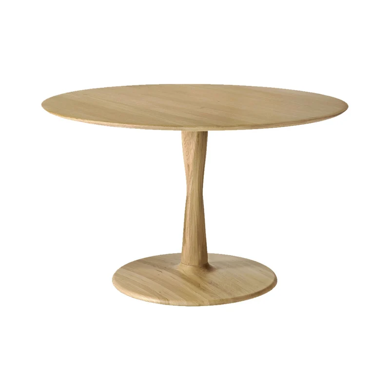 Matbord Torsion Rund, Massiv Lackad Ek