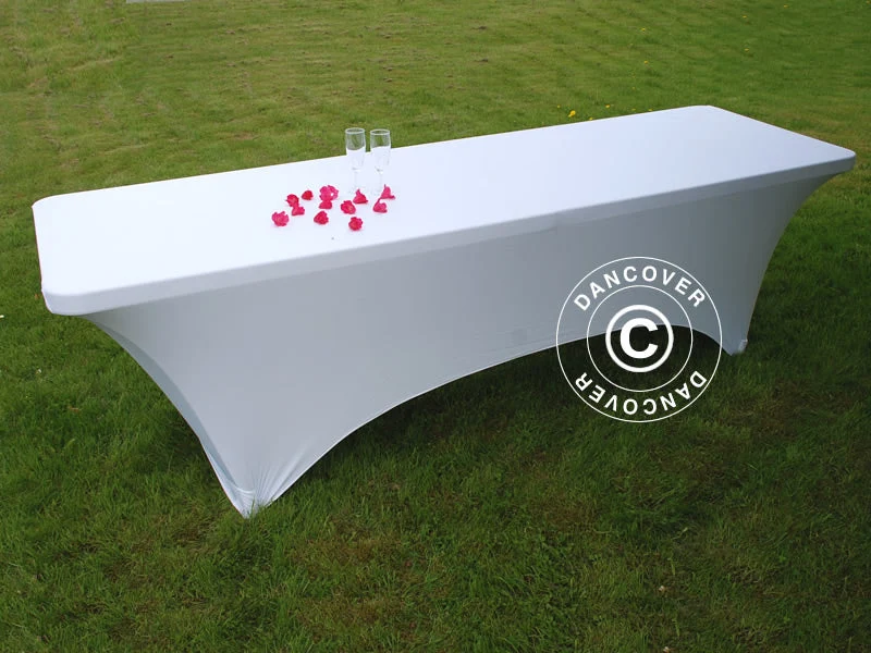 Bordsöverdrag med stretch 244x75x74cm, Vit