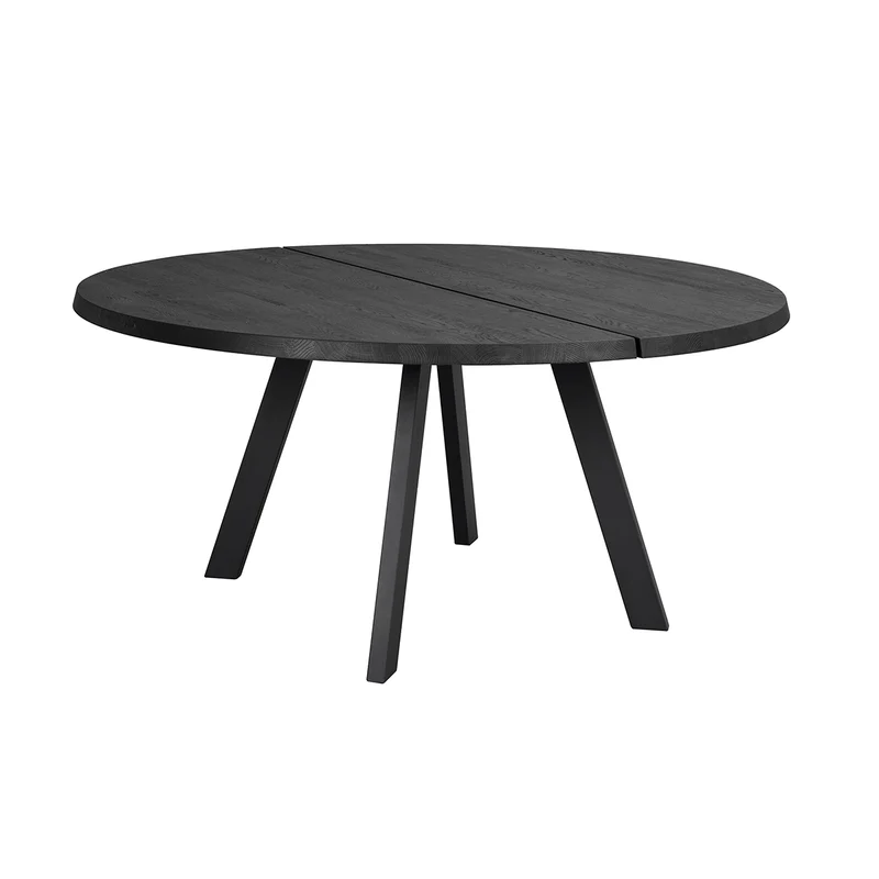 Matbord Fred Ø160 cm, Svartlackad ask