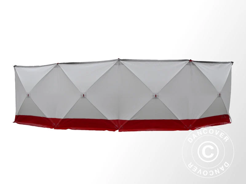 Säkerhetsskärm FleXshelter PRO, 7,2x1,8m, Vit/röd