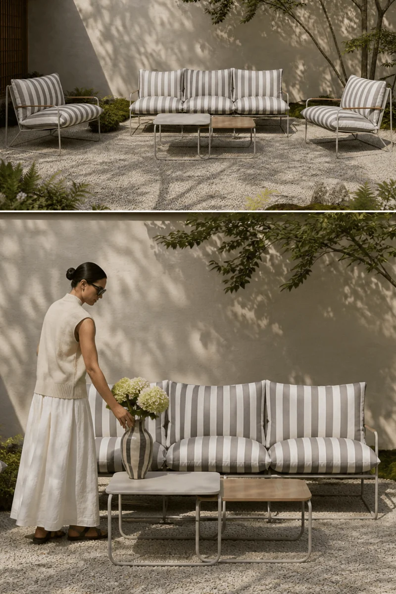 Palazzo Soffgrupp Beige Randig