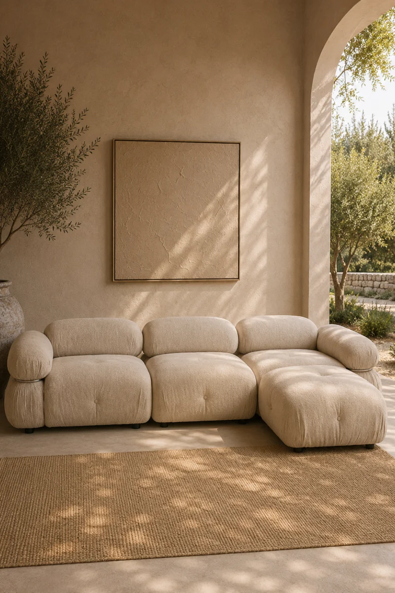 Mika 3-sits Soffa Beige med Divan