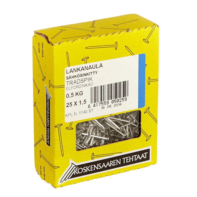 Trådspik 1,7x25mm elförzinkad - 0,5kg