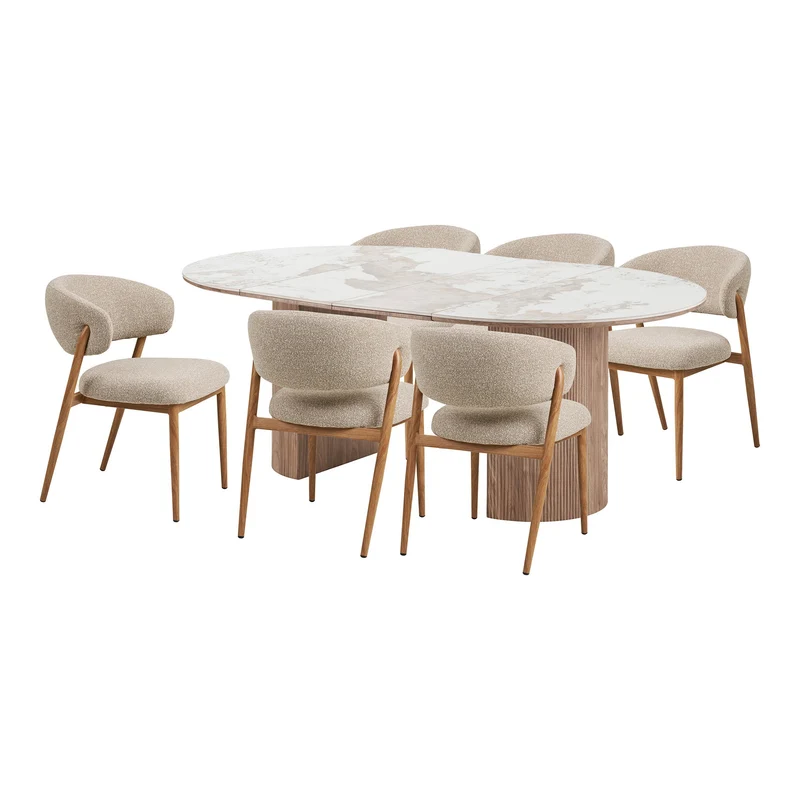 House Nordic Athens & Cavi matgrupp med 6 stolar