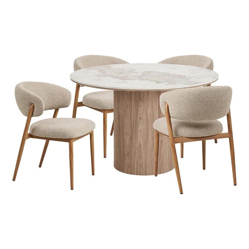 House Nordic Athens & Cavi matgrupp med 4 stolar