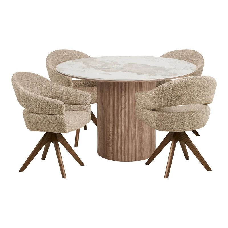 House Nordic Athens & Dover matgrupp med 4 stolar