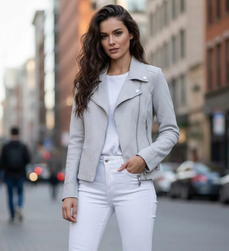 Perfecto mocka JACKET Ljusgrå